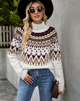 Turtleneck Ribbed Trim Sweater