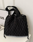 Drawstring Bubble Texture Tote Bag