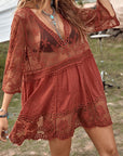 Lace Detail Plunge Cover-Up Dress