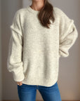 Contrast Trim Round Neck Dropped Shoulder Sweater