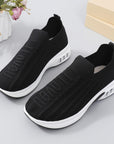 Black Round Toe Knit Detail Slip On