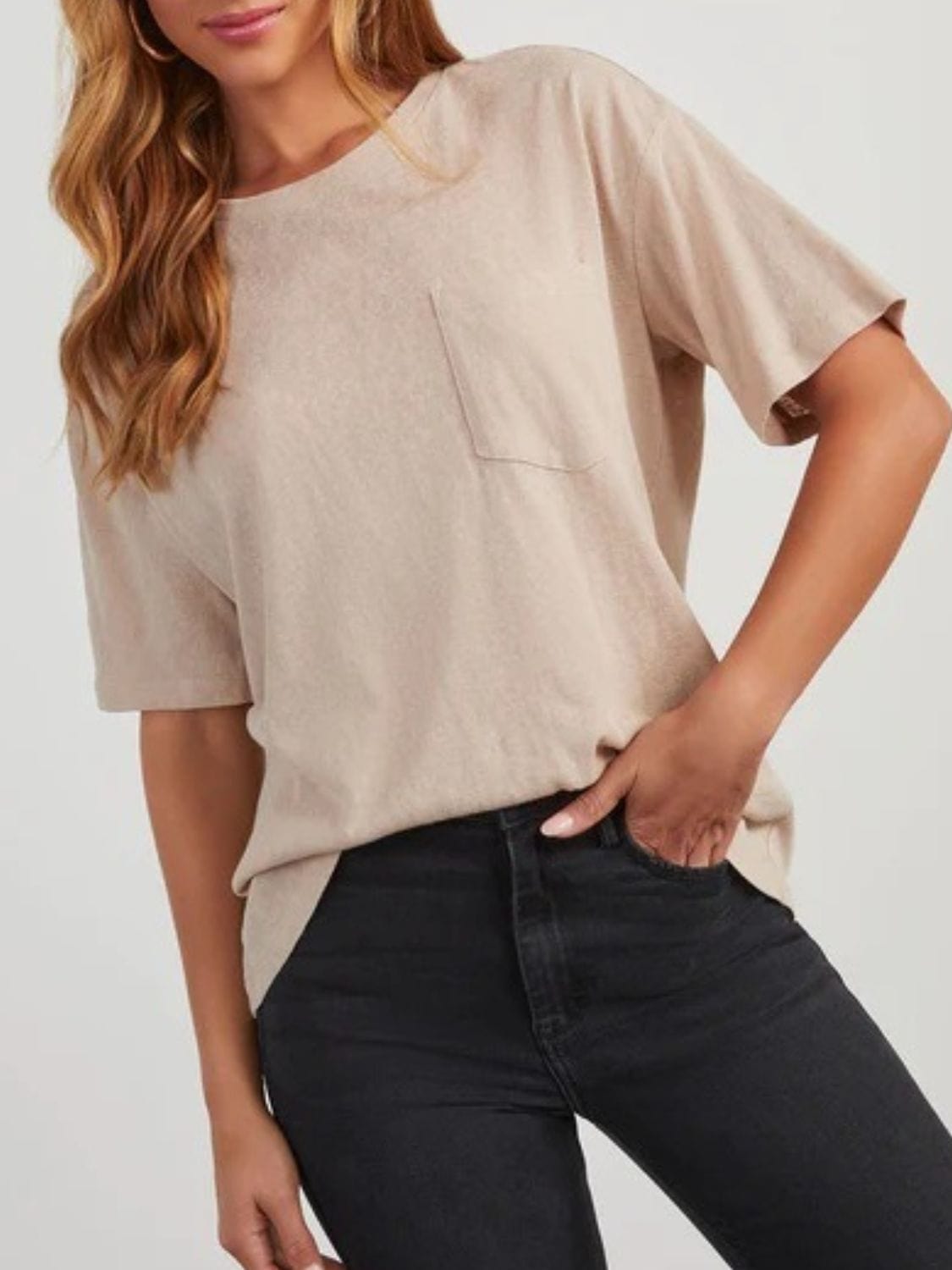 Gray Round Neck Half Sleeve T-Shirt