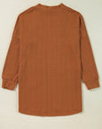 Textured Pocketed Open Front Long Sleeve Cover Up