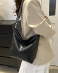 Dark Gray PU Leather Adjustable Strap Shoulder Bag Sentient Beauty Fashions *Accessories