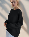 Basic Bae Round Neck Dropped Shoulder Sweater