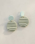 Light Gray Soft Pottery Round Earrings Sentient Beauty Fashions earrings