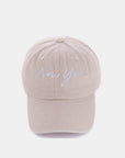 Zenana Washed Embroidered City Baseball Cap