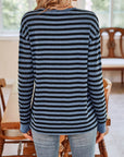 Lovelet Striped Round Neck Long Sleeve T-Shirt