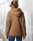 Ivy Lane Sherpa Leopard Long Sleeve Hoodie