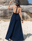 Surplice Wide Leg Jumpsuit with Free Tie