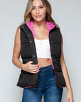 Snobbish Snap and Zip Closure Hooded Vest