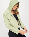 Coalition LA Snap Down Cropped Hooded Jacket