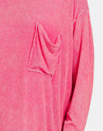 Pale Violet Red Zenana Round Neck Long Sleeve T-Shirt