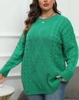 Plus Size Round Neck Long Sleeve Sweater