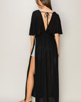 Black HYFVE Tie Back Maxi Split Cover Up Dress