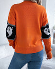 Ghost Round Neck Long Sleeve Sweater