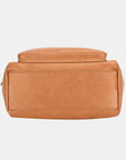 Dark Salmon David Jones Zipper PU Leather Handbag Sentient Beauty Fashions Apaparel & Accessories
