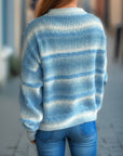 Gradient Round Neck Dropped Shoulder Sweater