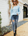 Round Neck Drop Shoulder Sweater