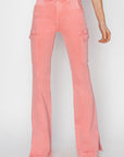 Thistle RISEN Full Size High Rise Side Slit Cargo Bootcut Jeans