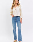 Lavender Judy Blue Full Size High Waist Straight Jeans