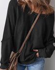 Exposed Seam Long Sleeve Sweatshirt