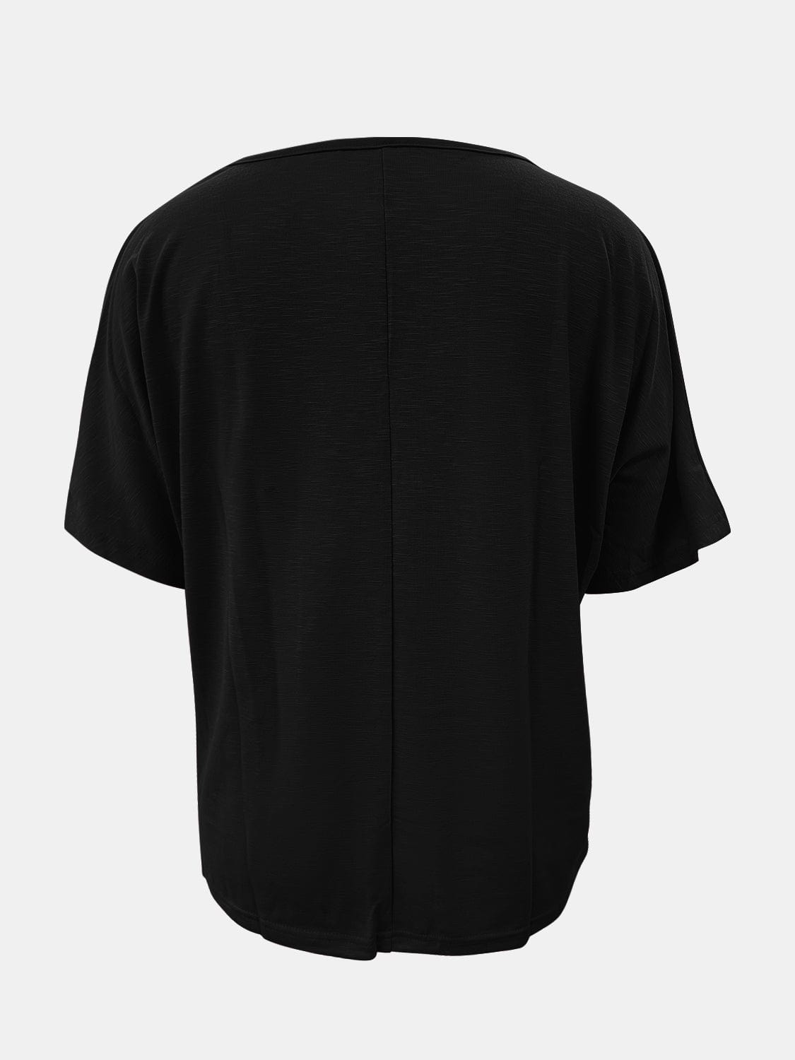 Black Full Size Scoop Neck Short Sleeve T-Shirt