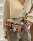 Rosy Brown Bohemian Sling Bag with Tassels Sentient Beauty Fashions Bag
