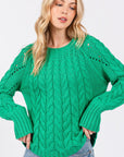 SAGE + FIG Cable-Knit Long Sleeve Sweater