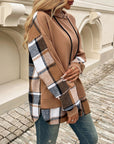 Devine Drawstring Plaid Long Sleeve Hoodie