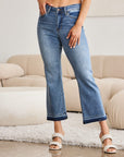 Gray Judy Blue Full Size Release Hem Cropped Bootcut Jeans Sentient Beauty Fashions Apparel & Accessories