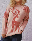 Reindeer and Snowflake Pattern Sweater