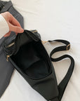 Light Gray PU Leather Sling Bag Sentient Beauty Fashions Bag