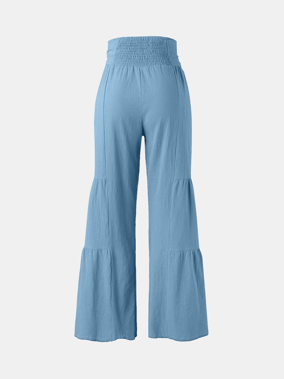 Lavender Tied Ruched Wide Leg Pants