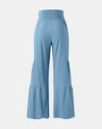 Lavender Tied Ruched Wide Leg Pants