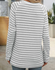 Mandy Striped Round Neck Long Sleeve T-Shirt