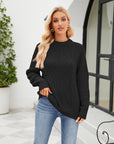 Round Neck Dropped Shoulder Sweater