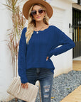 Round Neck Drop Shoulder Sweater