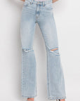 Light Gray Vervet by Flying Monkey 90'S Vintage Super High Rise Flare Jeans