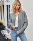 Button Down Exposed Seam Cardigan