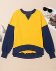 Contrast Round Neck Long Sleeve Sweatshirt