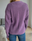 Solid Color Round Neck Long Sleeve Sweater