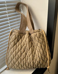 Drawstring Bubble Texture Tote Bag