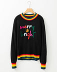 MERRY & BRIGHT Ribbed Round Neck Sweater