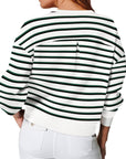 Lovelet Striped Round Neck Long Sleeve Sweatshirt