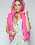 Snobbish Zip Up Quilted Hooded Vest