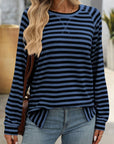 Mandy Striped Round Neck Long Sleeve T-Shirt