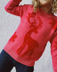 Reindeer and Snowflake Pattern Sweater