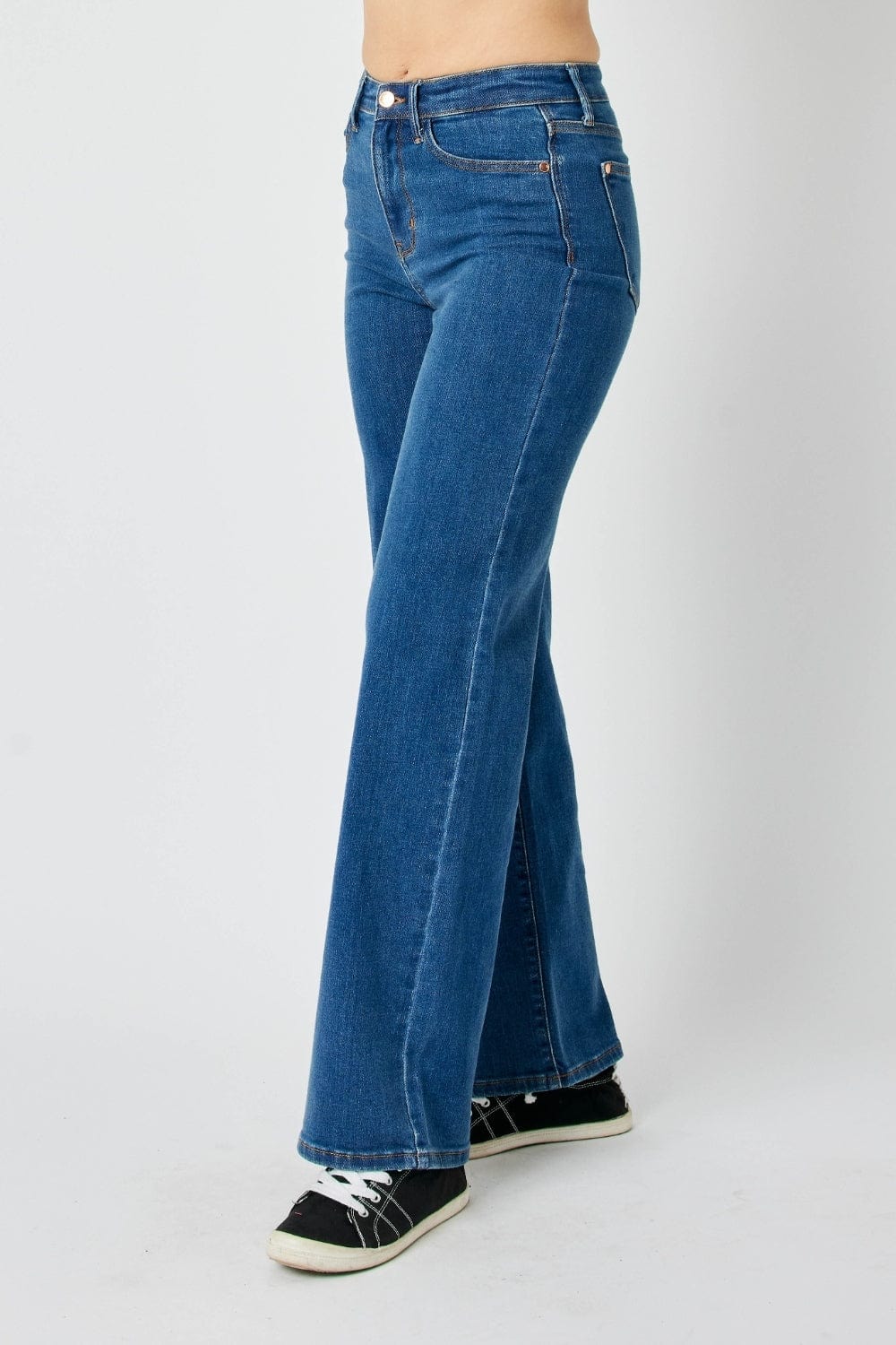 Light Gray Judy Blue Full Size High Rise Straight Jeans