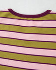 Striped Notched Long Sleeve T-Shirt